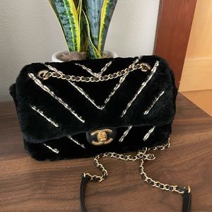 Chanel Real Fur Sure Shearling Flap Bag